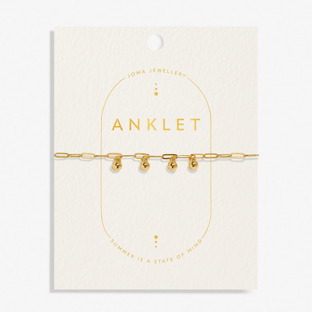 Joma Jewellery Anklet Charms Gold Plated Anklet