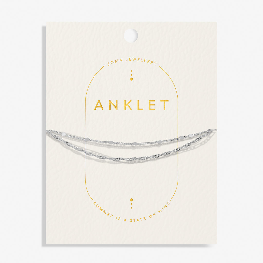 Joma Jewellery Anklet Layered Twist Silver Plated Anklet