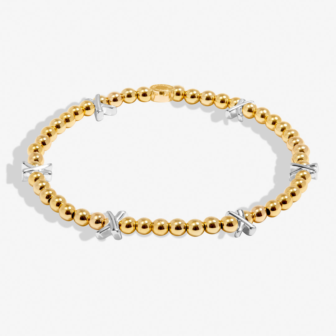 Joma Jewellery Bracelet Bar Gold Base Silver Kisses Silver & Gold Plated Bracelet