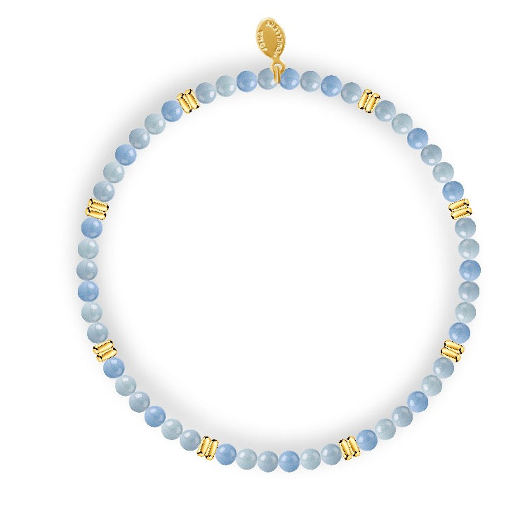 Joma Jewellery Design Bar Aqua Spacers Gold Plated Bracelet