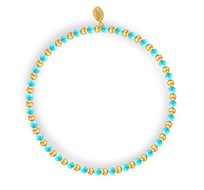 Joma Jewellery Design Bar Turquoise Gold Plated Bracelet