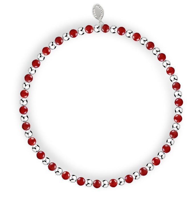 Joma Jewellery Design Bar Garnet Silver Plated Bracelet