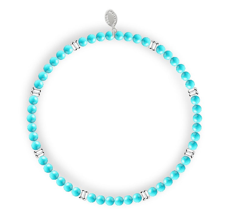Joma Jewellery Design Bar Turquoise Spacers Silver Plated Bracelet