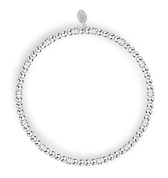 Joma Jewellery Design Bar 3mm Ball Silver Bracelet