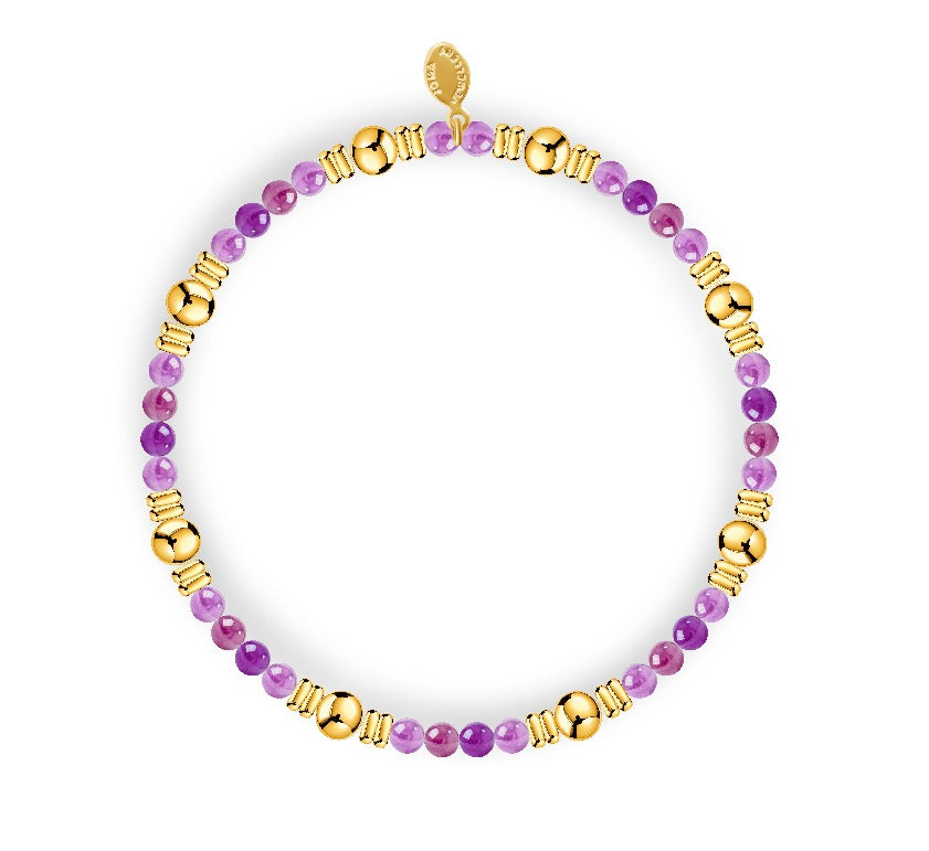 Joma Jewellery Design Bar Amethyst gold plated bracelet