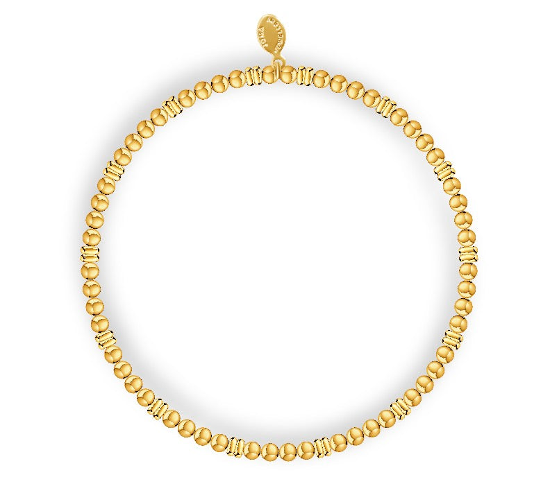 Joma Jewellery Design Bar Ball and Spacer Gold Plated Bracelet