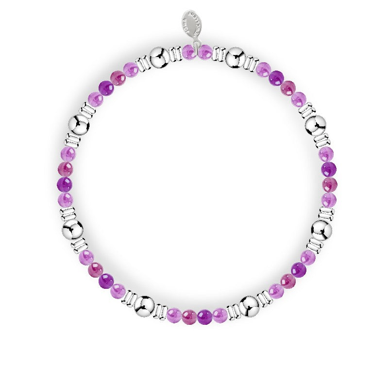 Joma Jewellery Design Bar Amethyst Silver Plated bracelet