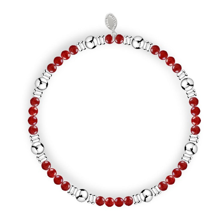 Joma Jewellery Design Bar Garnet Silver Plated Bracelet