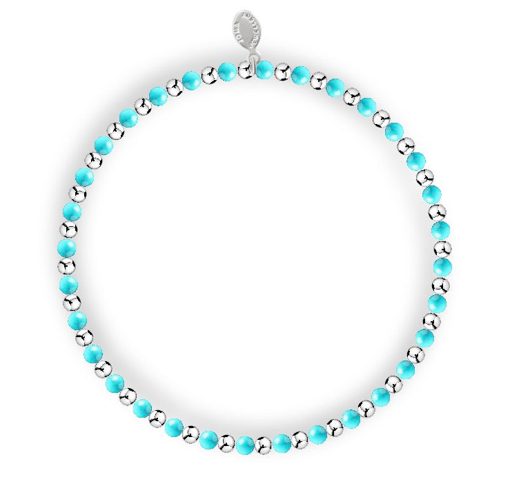 Joma Jewellery Design Bar Turquoise Alternate Silver Bracelet