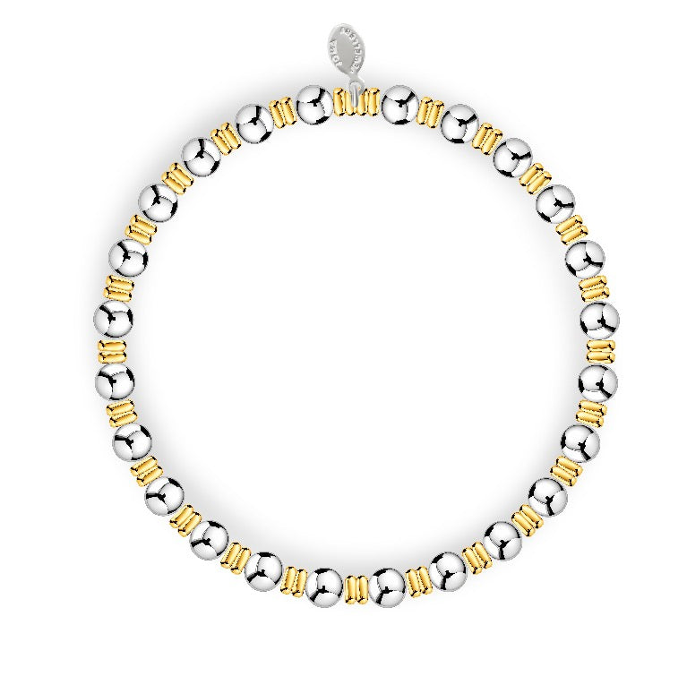 Joma Jewellery Design Bar Silver and Gold Plated Spacers Bracelet