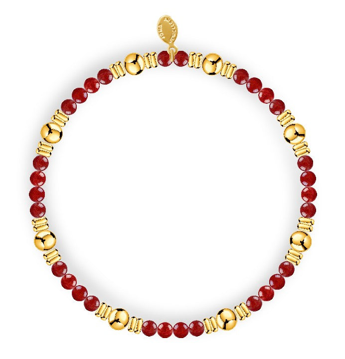 Joma Jewellery Design Bar Garnet Large Gold Bracelet