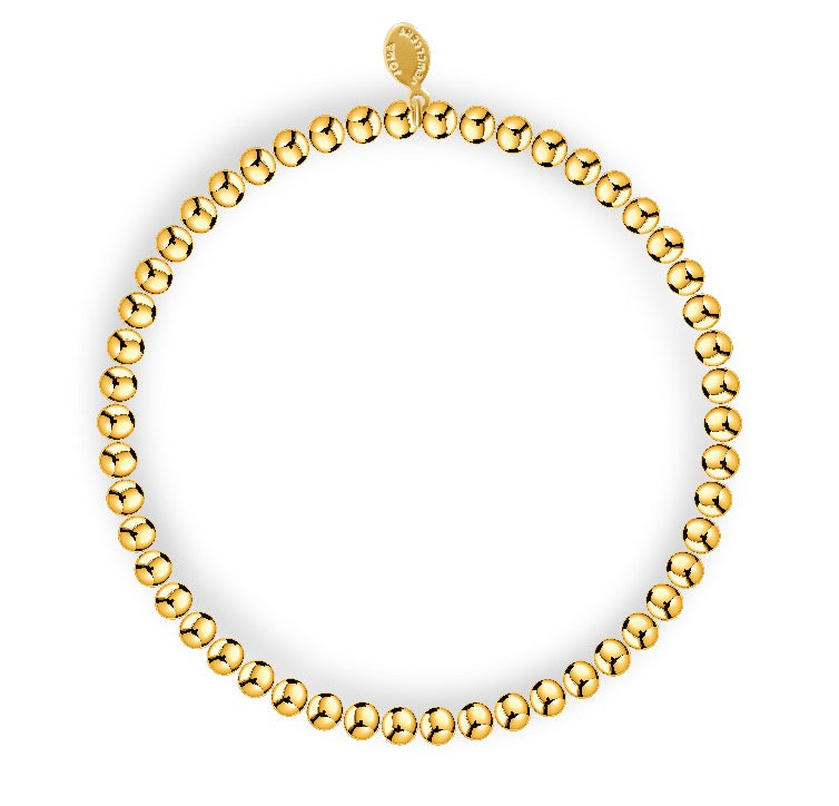 Joma Jewellery Design Bar 4mm Ball Gold Bracelet