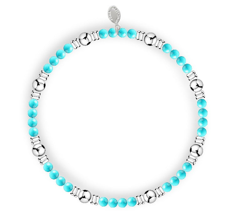 Joma Jewellery Design Bar Turquoise Large Silver Bracelet