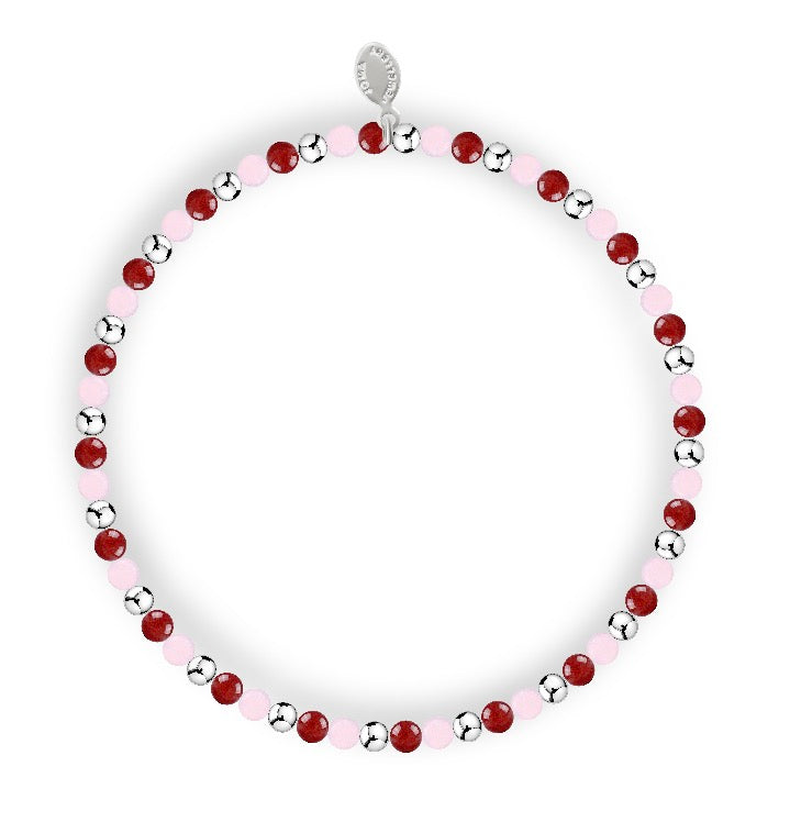 Joma Jewellery Garnet and Rose Tonal Silver Bracelet