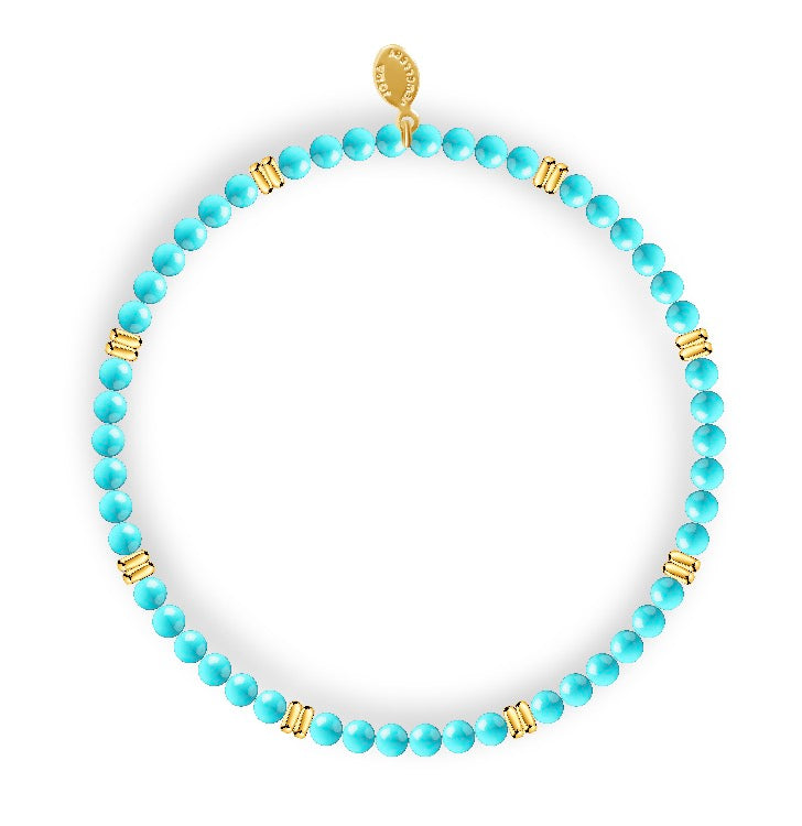 Joma Jewellery Design Bar Turquoise Spacers Gold Bracelet