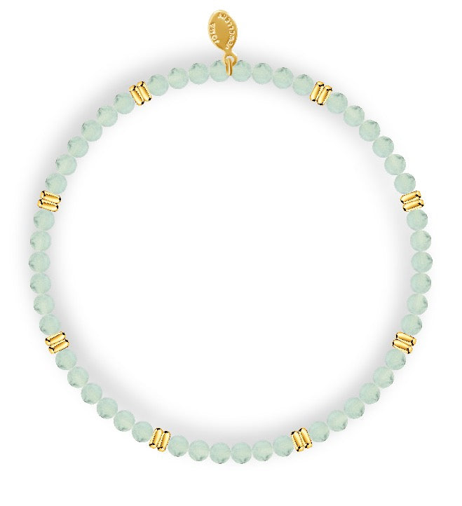 Joma Jewellery Design Bar Amazonite Spacers Gold Plated Bracelet