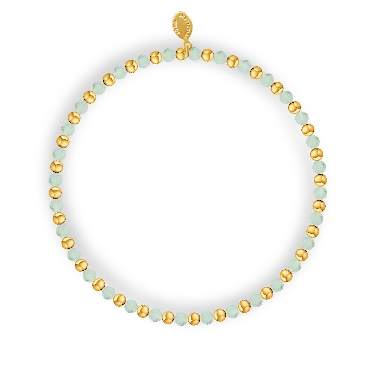 Joma Jewellery Design Bar Amazonite Gold Plated Bracelet