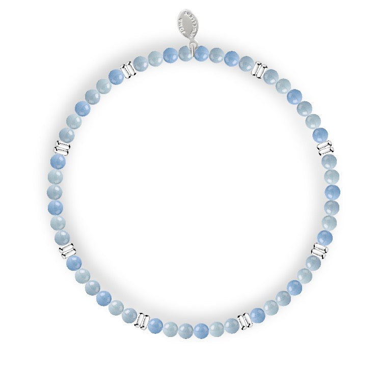 Joma Jewellery Design Bar Aqua Spacers Silver Bracelet