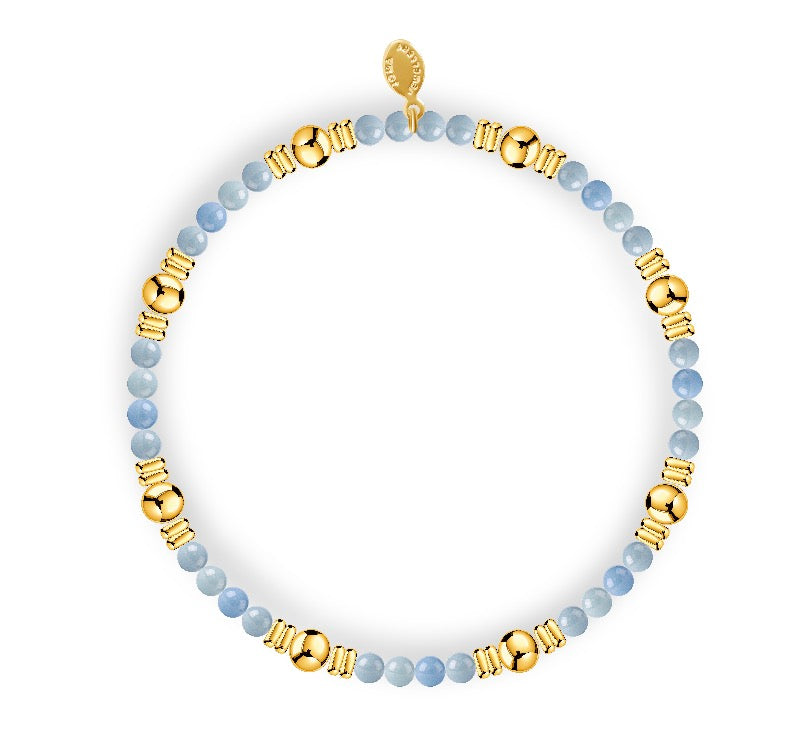 Joma Jewellery Design Bar Aqua Large Gold Bracelet