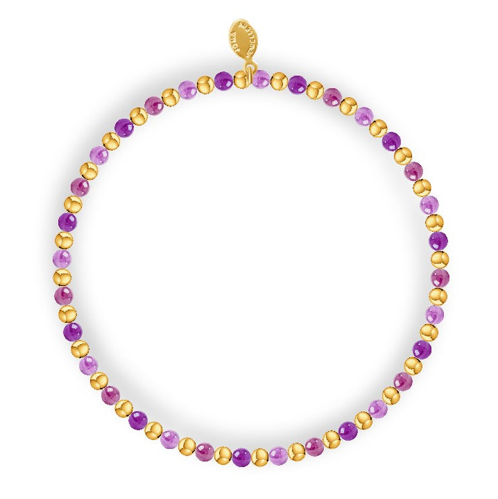 Joma Jewellery Design Bar Amethyst Alternate Gold Bracelet