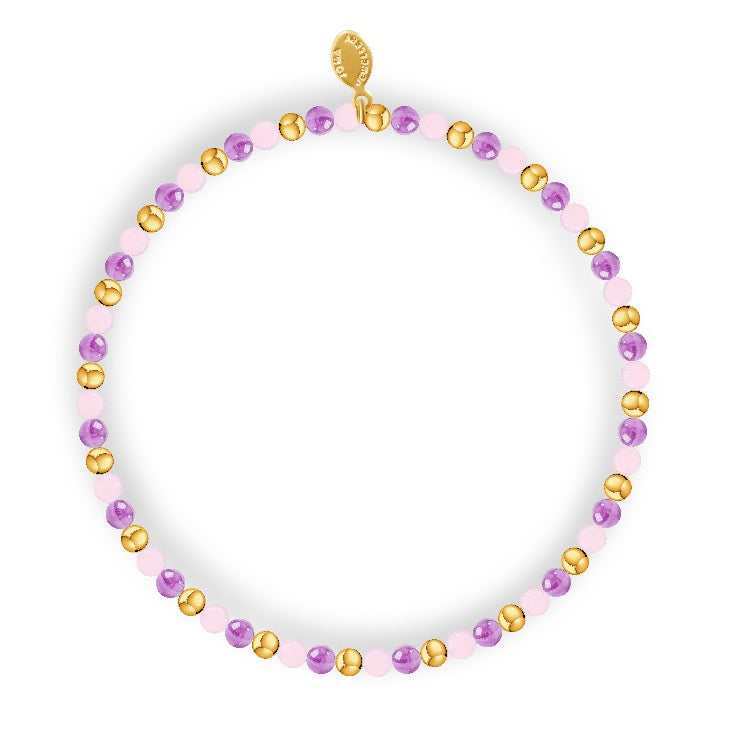 Joma Jewellery Design Bar Amethyst and Rose Tonal Gold Plated Bracelet