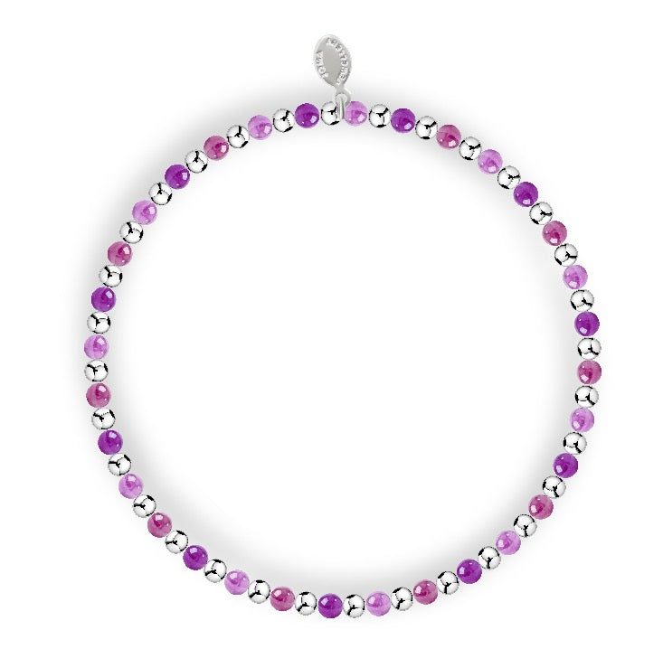 Joma Jewellery Design Bar Amethyst Silver Plated Bracelet