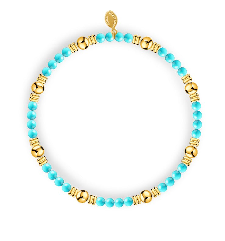 Joma Jewellery Design Bar Turquoise Large Gold Bracelet