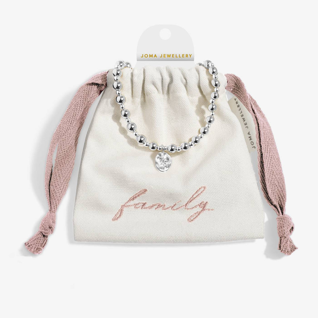 Words to treasure family silver bracelet
