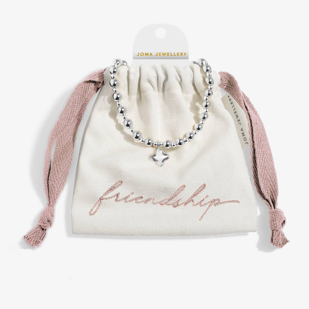 Words to treasure friendship silver bracelet