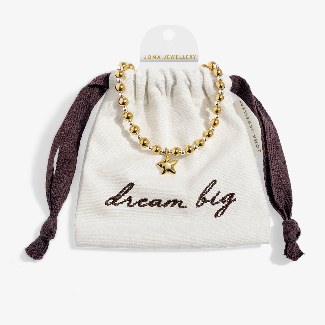 Joma Jewellery Words To Treasure Dream Big Silver & Gold Plated Bracelet