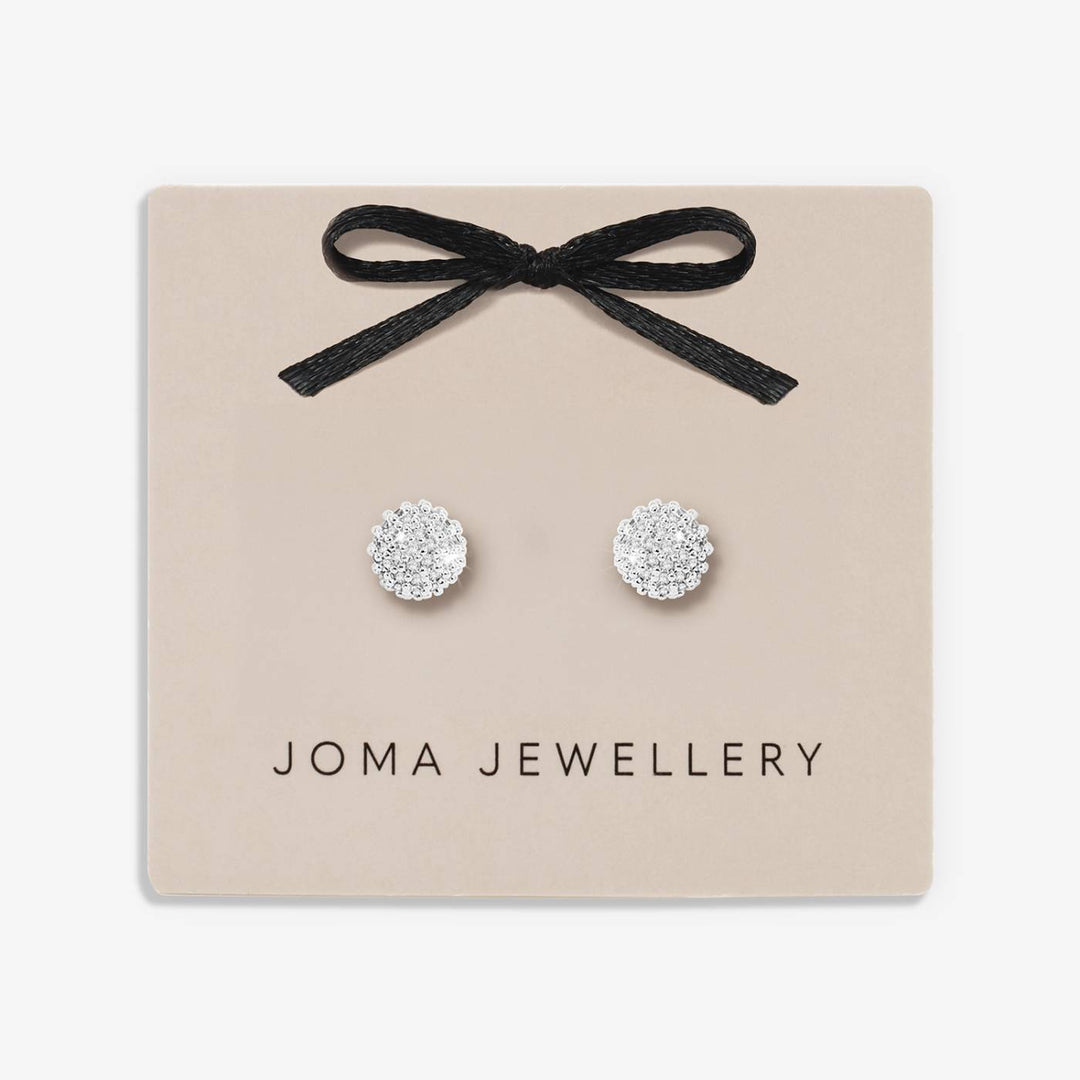 Joma Jewellery Pave Ball Silver Plated Earrings