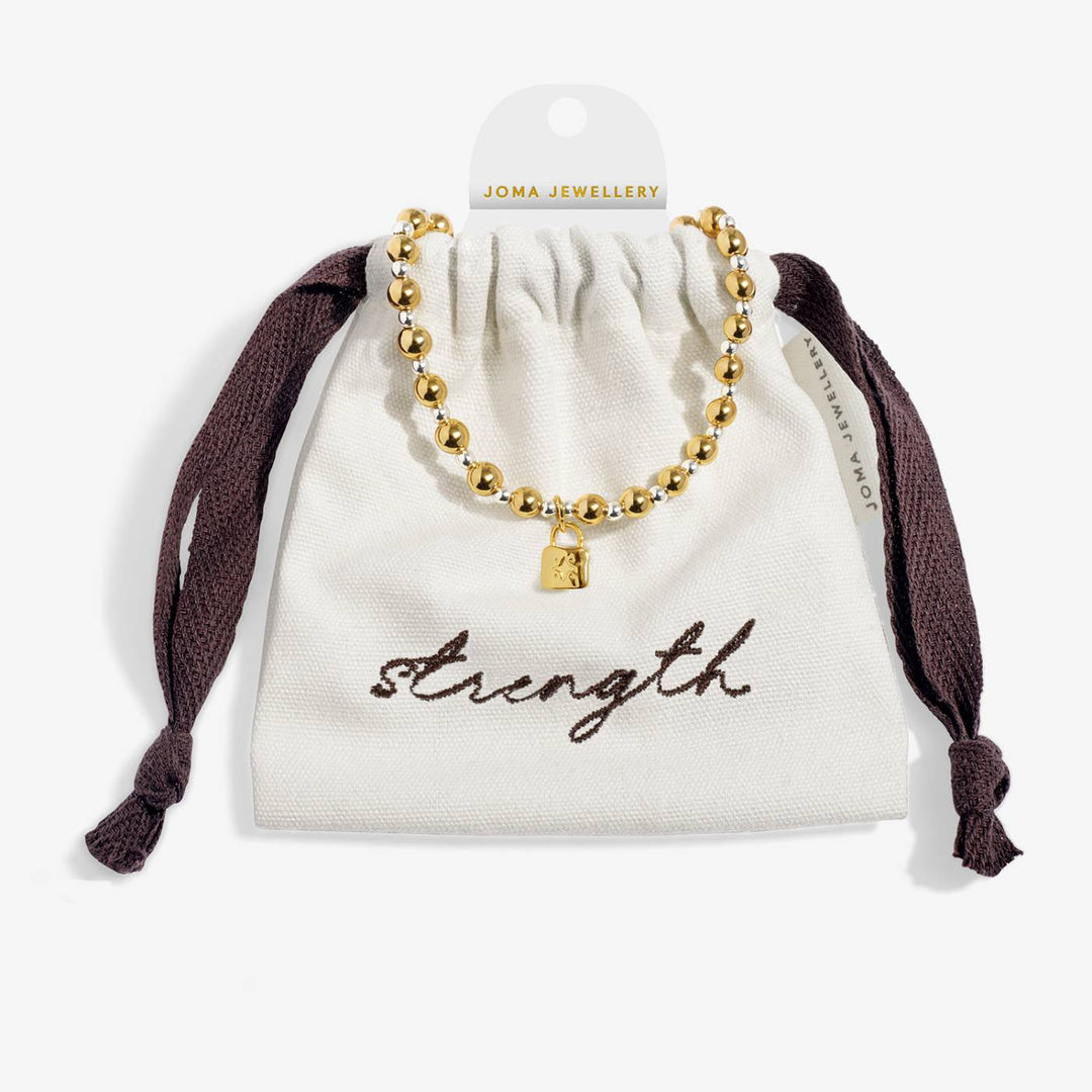 Joma Jewellery Words To Treasure Strength Silver & Gold Plated Bracelet