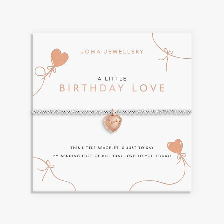 Joma Jewellery A Little Birthday Love Silver & Rose Gold Plated Bracelet