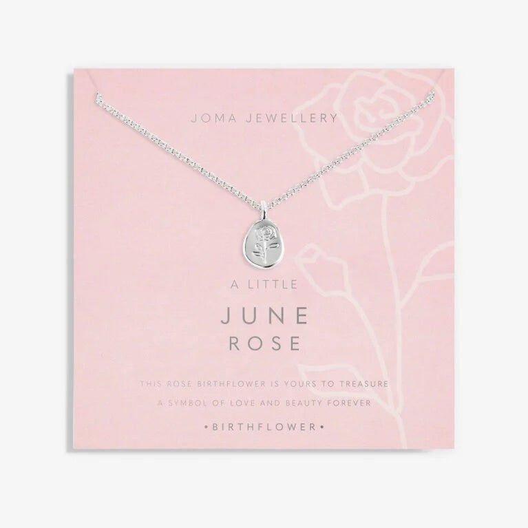 Joma Jewellery Birthflower A Little Necklace June Silver Plated Necklace