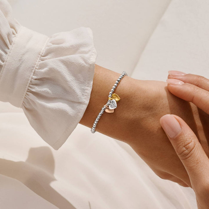 Joma Jewellery A Little Charmed Moments Happy 21st Birthday Silver, Gold & Rose Gold Plated Bracelet
