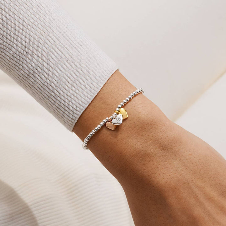 Joma Jewellery A Little Charmed Moments Happy 50th Birthday Silver, Gold & Rose Gold Plated Bracelet