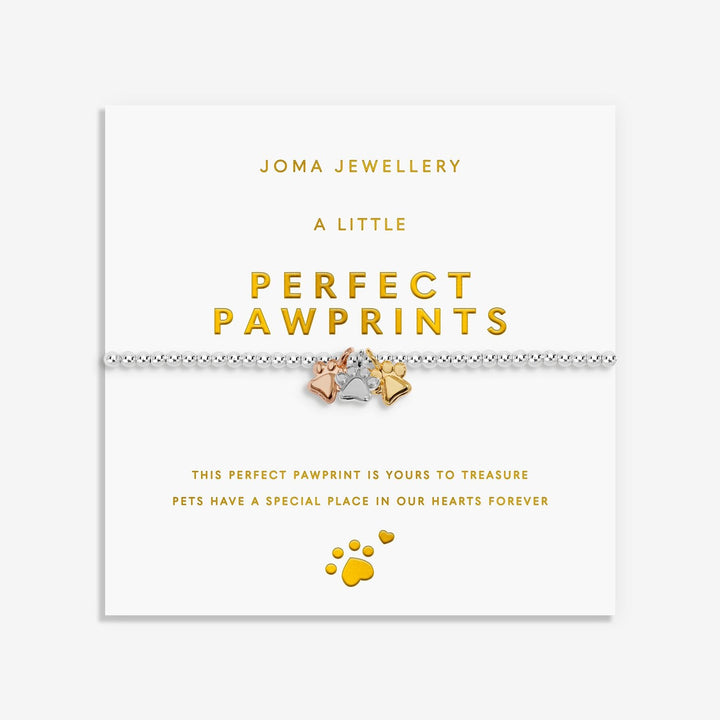 Joma Jewellery A Little Charmed Moments Perfect Pawprint Silver, Gold & Rose Gold Plated Bracelet