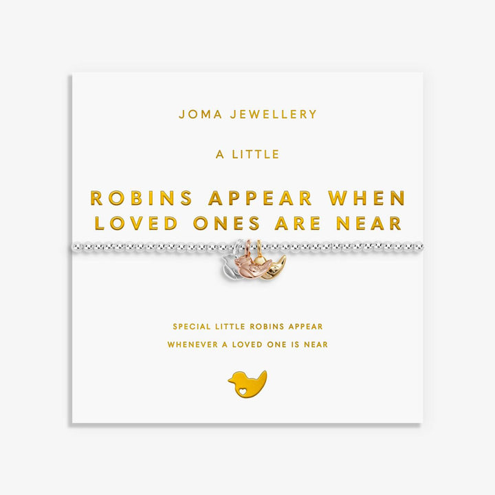 Joma Jewellery A Little Charmed Moments Robins Appear When Loved Ones Are Near Silver, Gold & Rose Gold Plated Bracelet