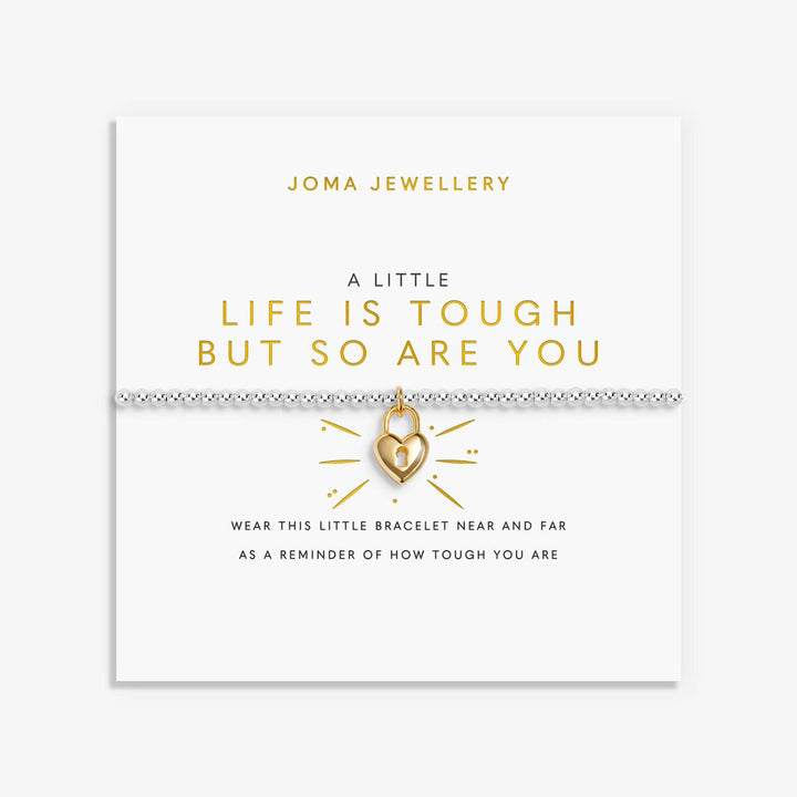 Joma Jewellery A Little Life Is Tough But So Are You Silver & Gold Plated Bracelet
