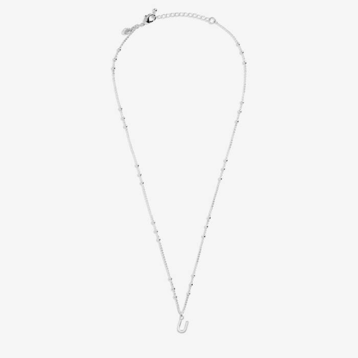Joma Jewellery Alphabet Necklace A Little U Silver Plated Necklace