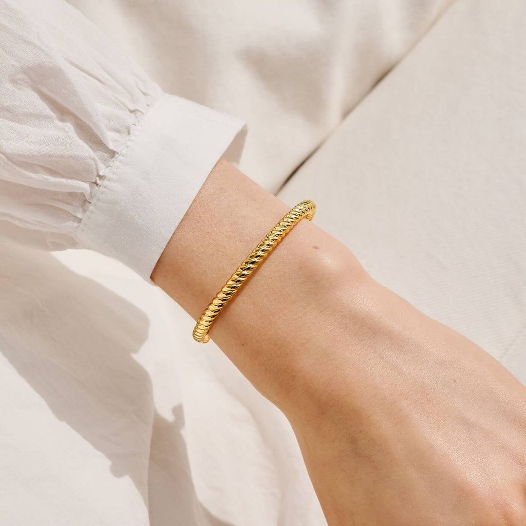 Joma Jewellery Bracelet Bar Gold Cable Gold Plated Bangle