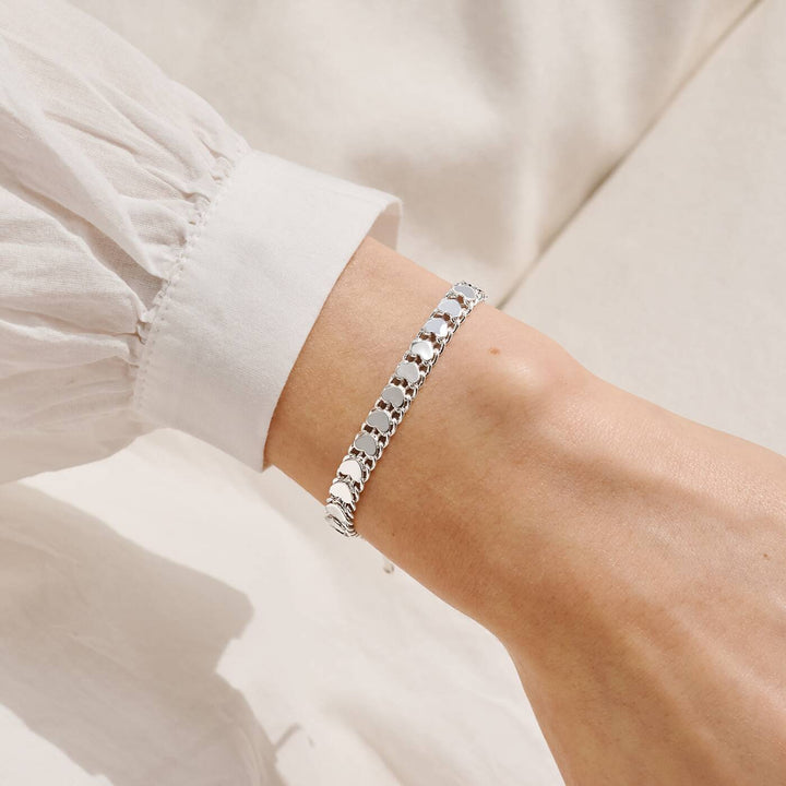 Joma Jewellery Bracelet Bar Heart Chain Silver Plated Bracelet