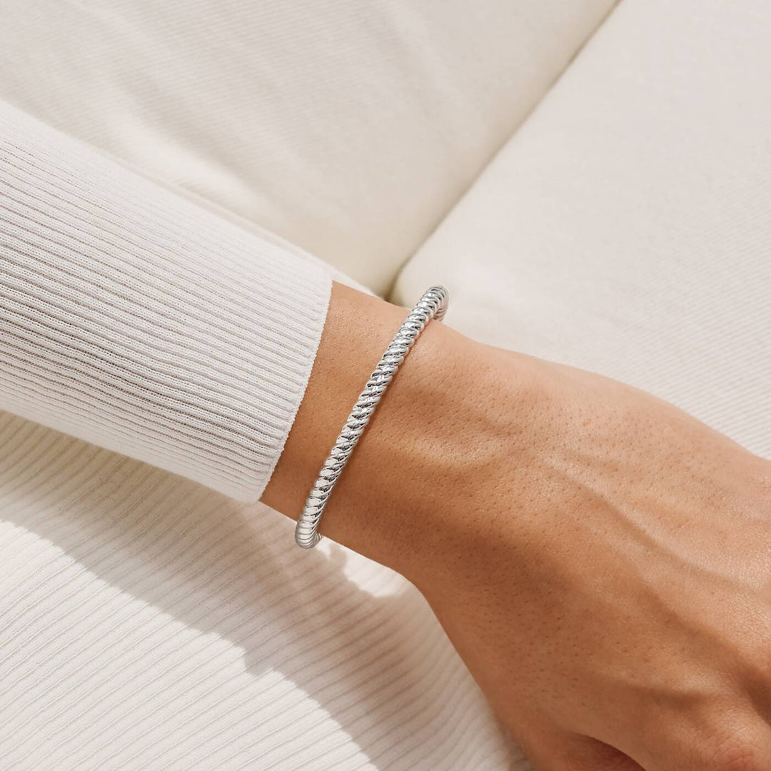 Joma Jewellery Bracelet Bar Silver Cable Silver Plated Bangle
