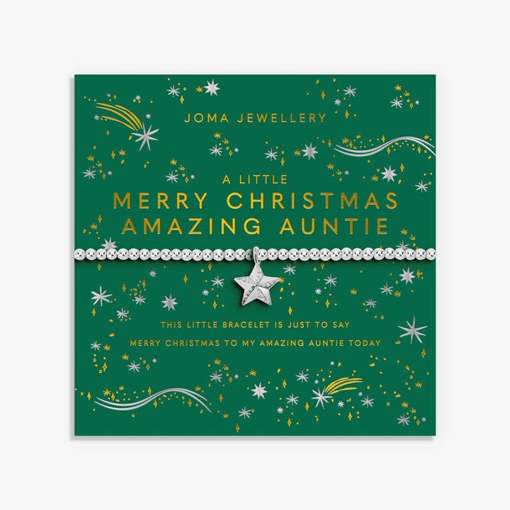 Joma Jewellery Christmas A Little Merry Christmas Amazing Auntie Silver Plated Bracelet