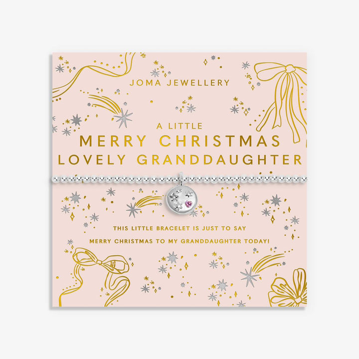 Joma Jewellery Christmas A Little Merry Christmas Lovely Granddaughter Silver Plated Bracelet