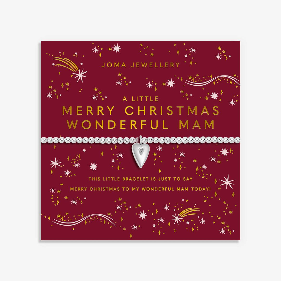 Joma Jewellery Christmas A Little Merry Christmas Wonderful Mam Silver Plated Bracelet