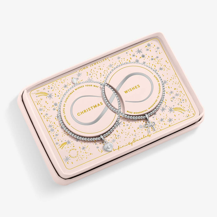 Joma Jewellery Christmas Infinity Bracelets Christmas Wishes Silver Plated Linked Bracelets