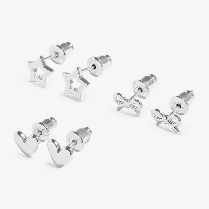 Joma Jewellery Christmas Life's A Charm Merry Christmas Silver Plated Stud Earrings