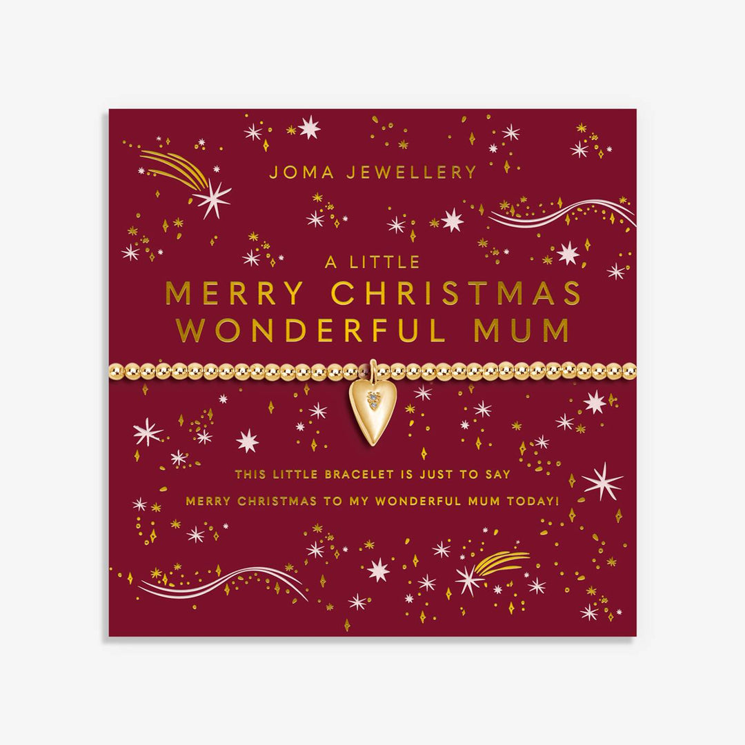 Joma Jewellery Christmas A Little Merry Christmas Wonderful Mum Gold Plated Bracelet