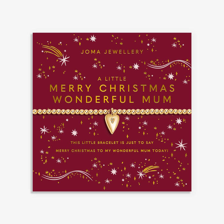 Joma Jewellery Christmas A Little Merry Christmas Wonderful Mum Gold Plated Bracelet